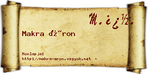 Makra Áron névjegykártya